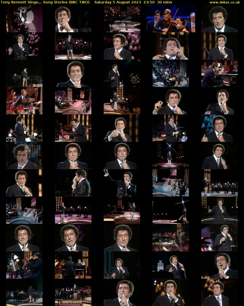 Tony Bennett Sings... Song Stories (BBC TWO) Saturday 5 August 2023 23:50 - 00:20