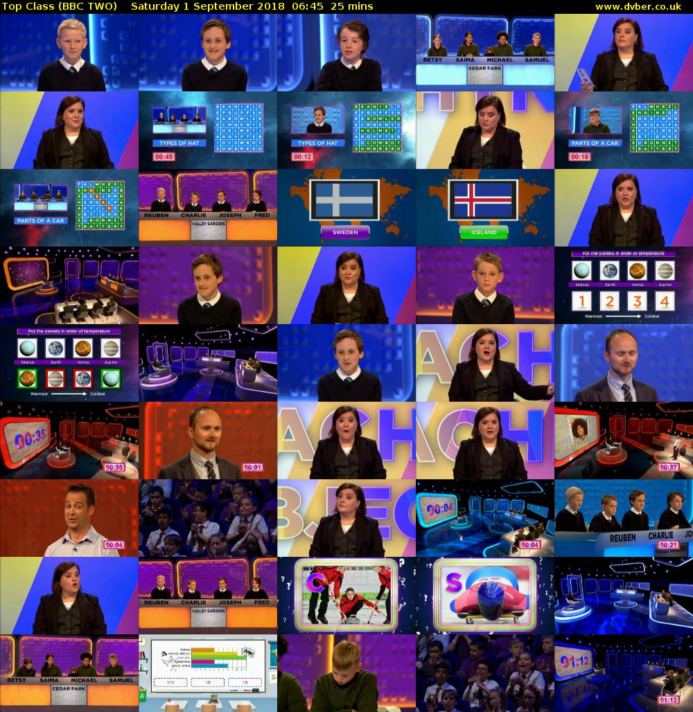 Top Class (BBC TWO) Saturday 1 September 2018 06:45 - 07:10