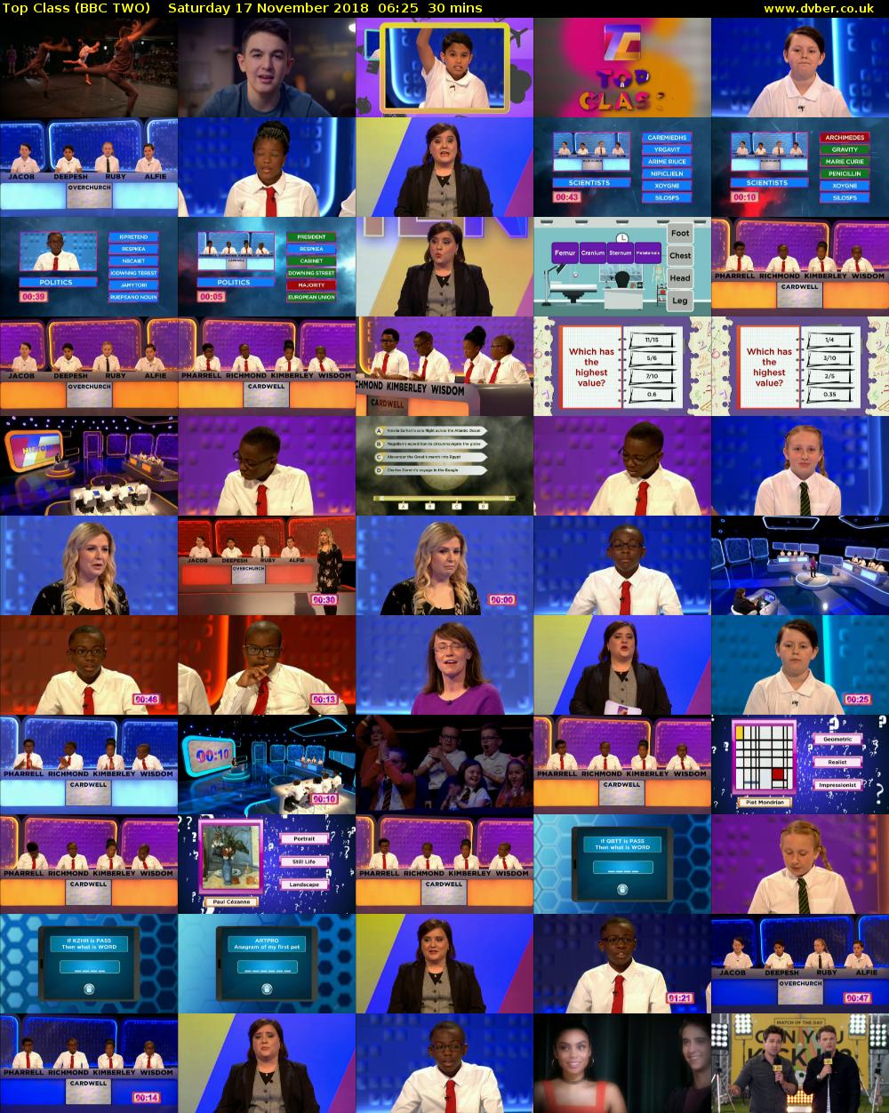 Top Class (BBC TWO) Saturday 17 November 2018 06:25 - 06:55