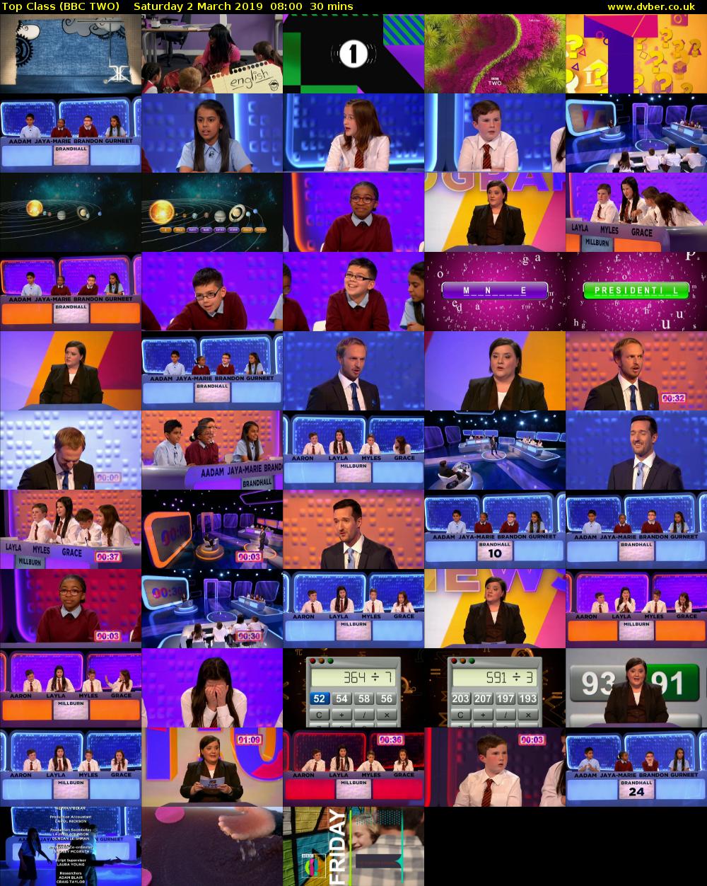 Top Class (BBC TWO) Saturday 2 March 2019 08:00 - 08:30