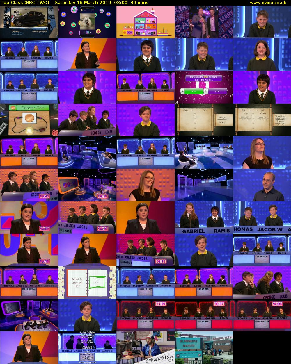 Top Class (BBC TWO) Saturday 16 March 2019 08:00 - 08:30