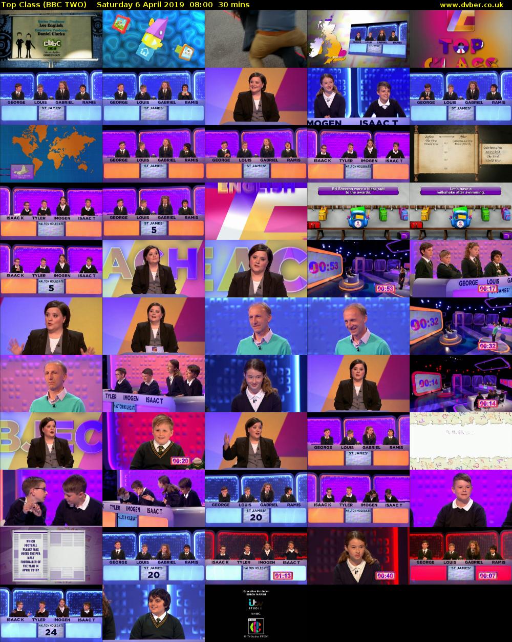 Top Class (BBC TWO) Saturday 6 April 2019 08:00 - 08:30