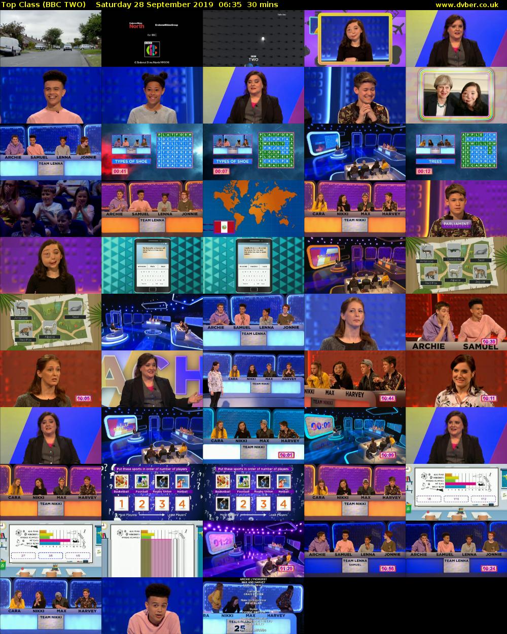 Top Class (BBC TWO) Saturday 28 September 2019 06:35 - 07:05