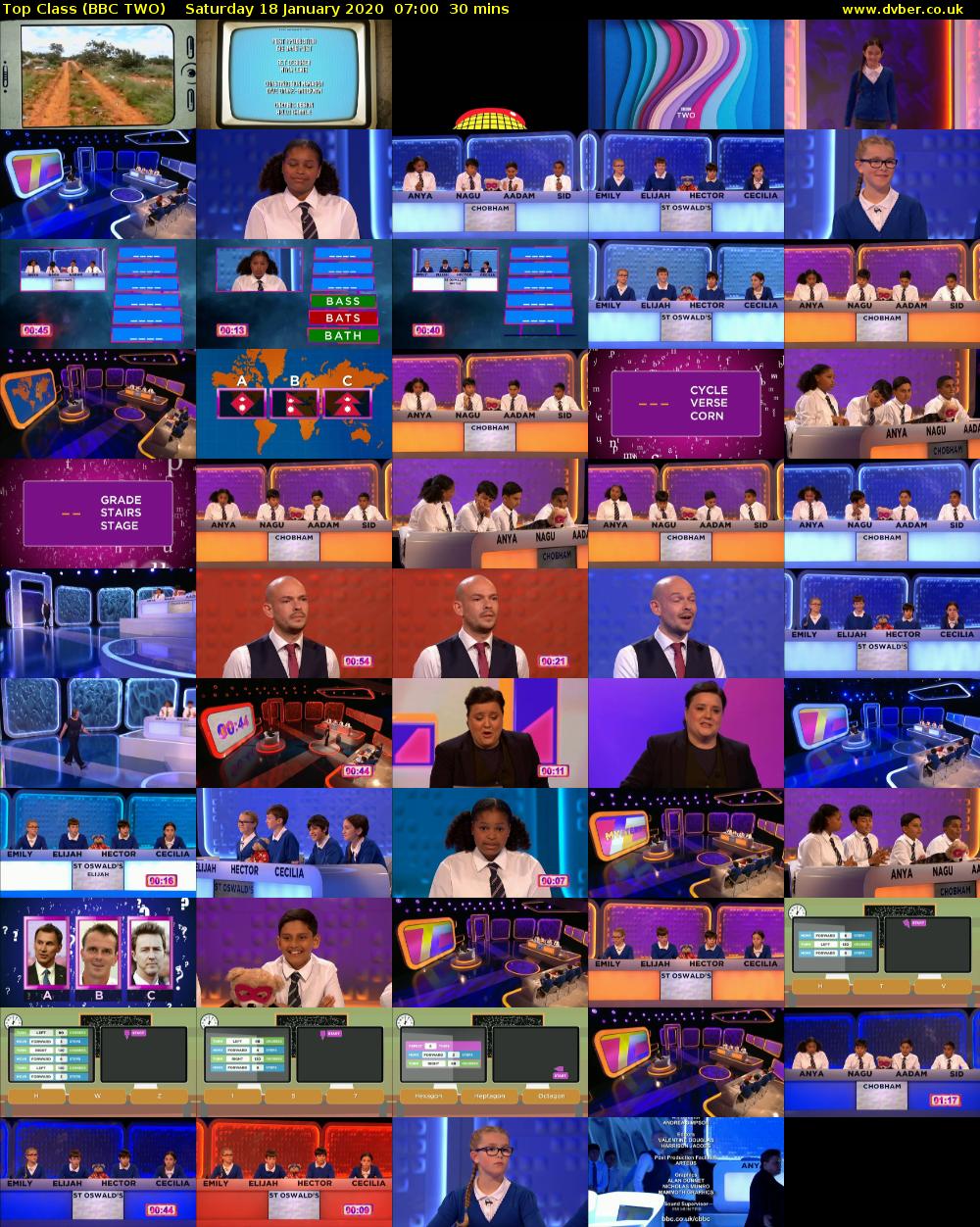 Top Class (BBC TWO) Saturday 18 January 2020 07:00 - 07:30