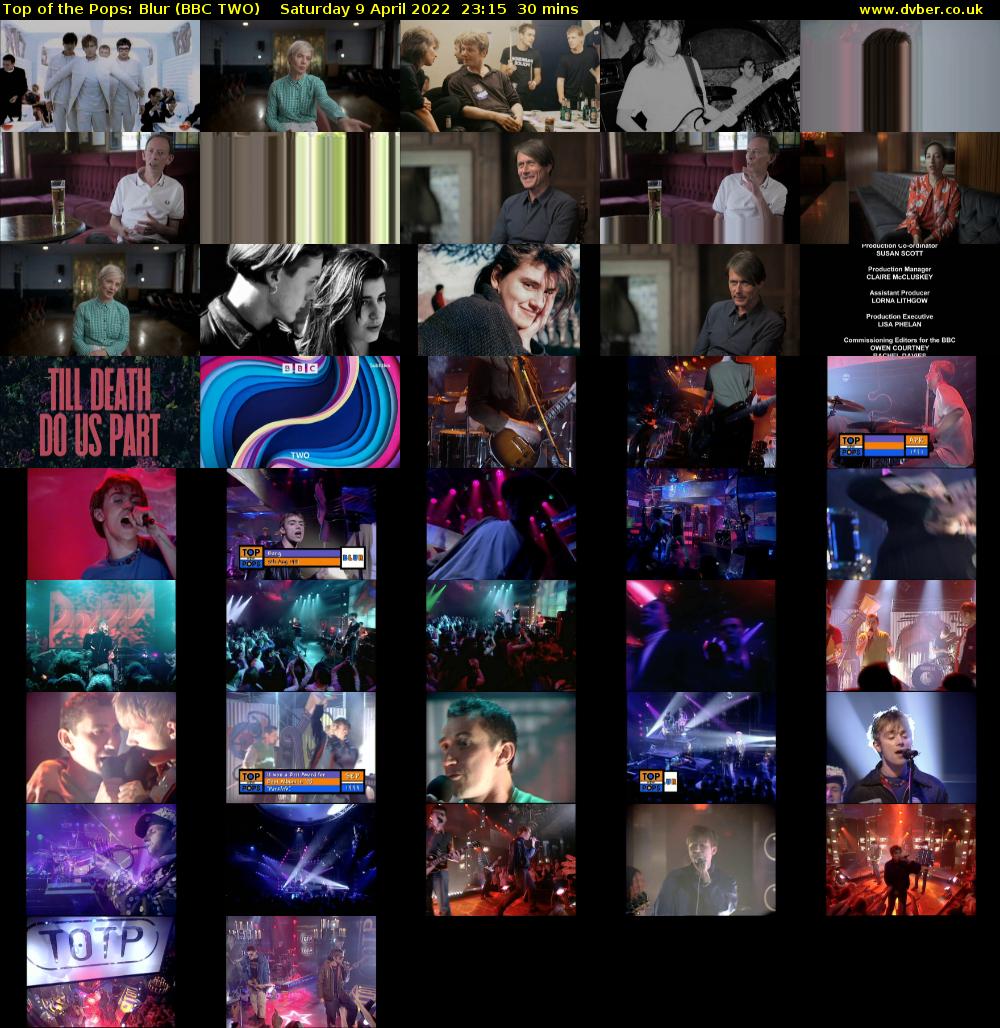 Top of the Pops: Blur (BBC TWO) Saturday 9 April 2022 23:15 - 23:45