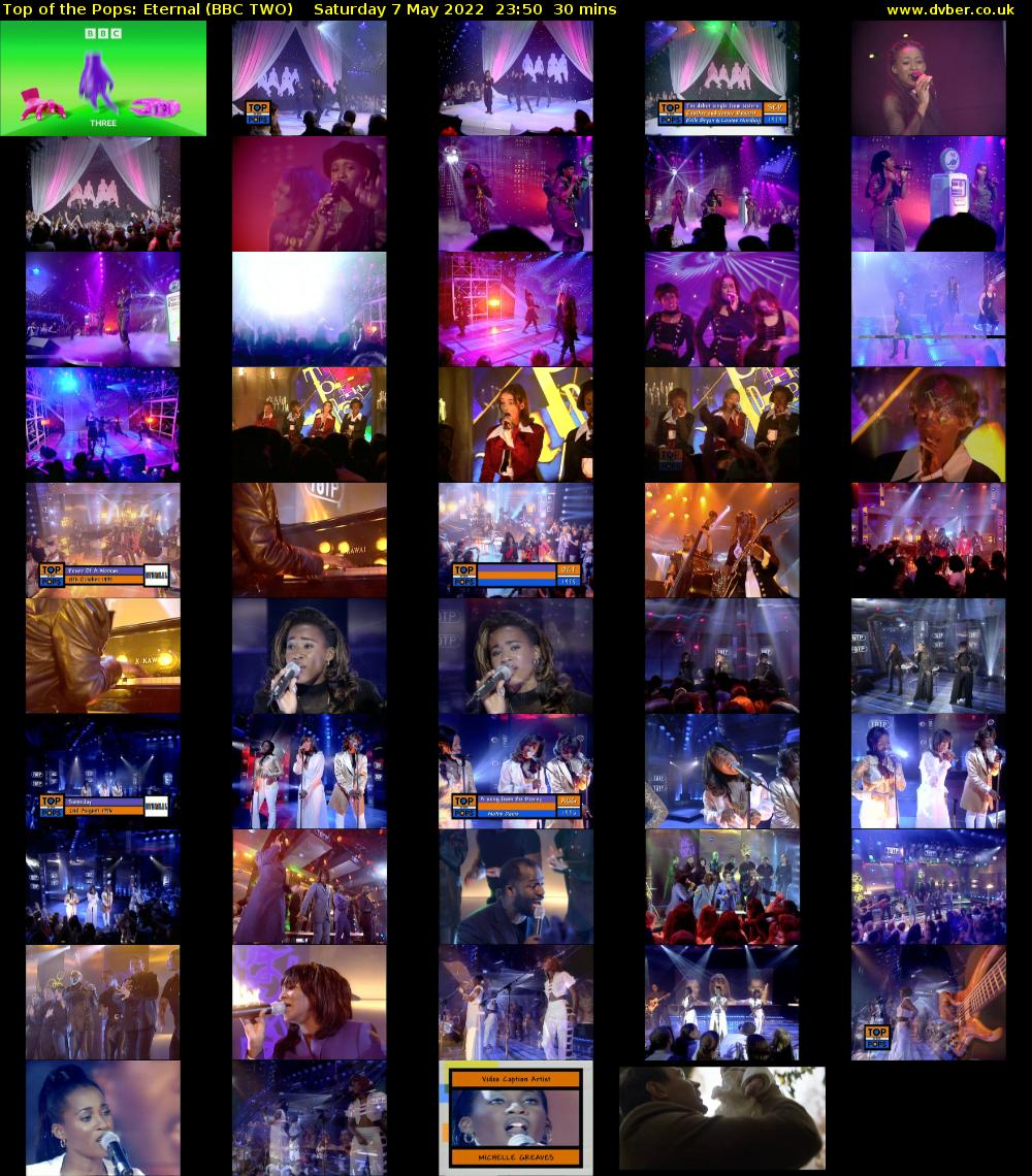 Top of the Pops: Eternal (BBC TWO) Saturday 7 May 2022 23:50 - 00:20