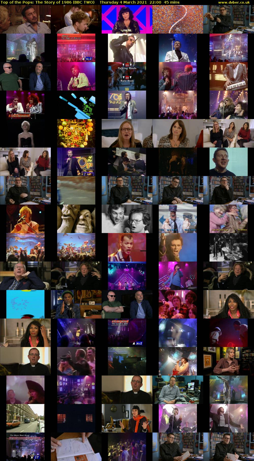 Top of the Pops: The Story of 1986 (BBC TWO) Thursday 4 March 2021 22:00 - 22:45