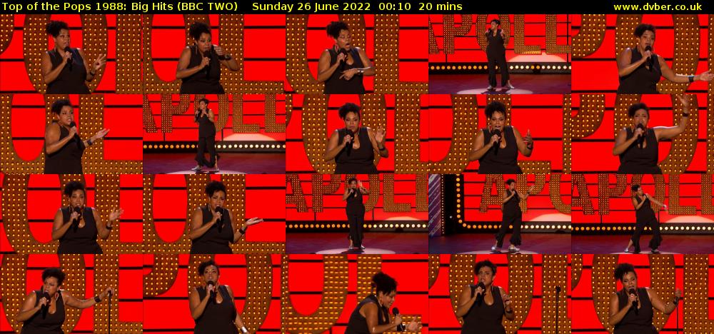 Top of the Pops 1988: Big Hits (BBC TWO) Sunday 26 June 2022 00:10 - 00:30