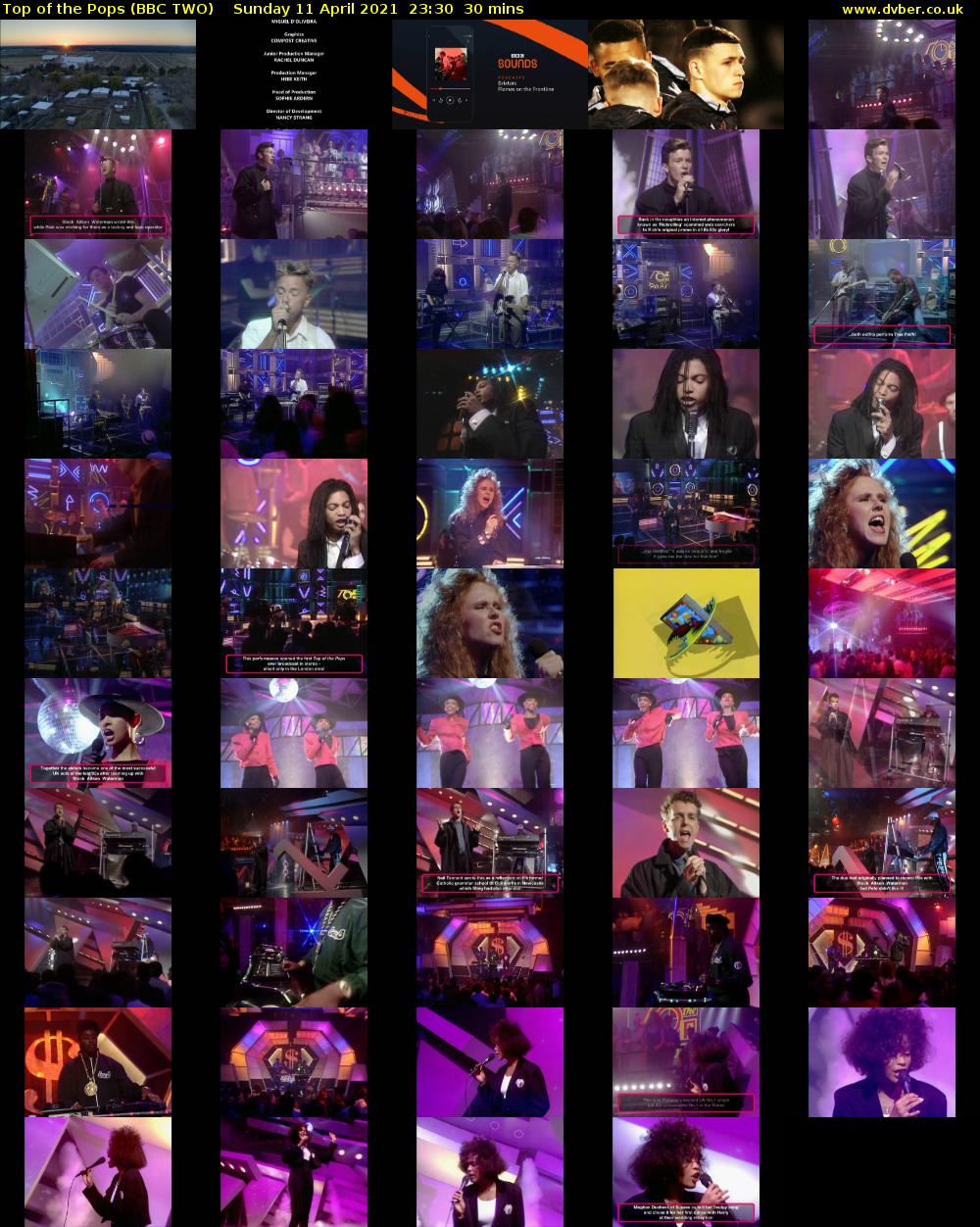 Top of the Pops (BBC TWO) Sunday 11 April 2021 23:30 - 00:00
