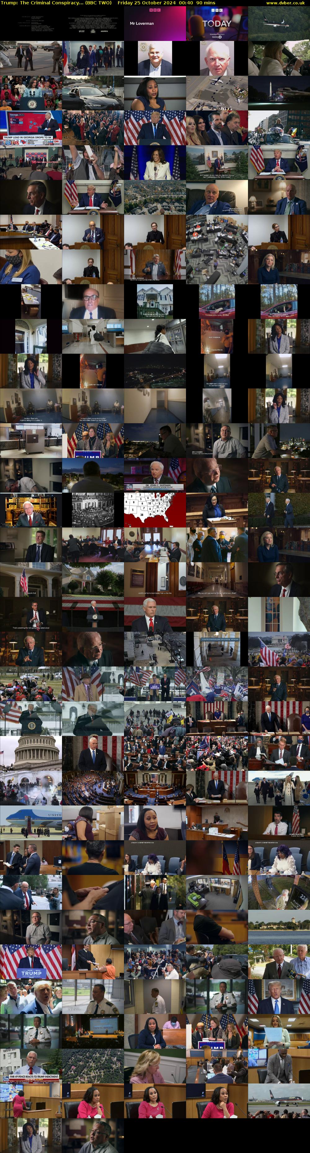Trump: The Criminal Conspiracy... (BBC TWO) Friday 25 October 2024 00:40 - 02:10
