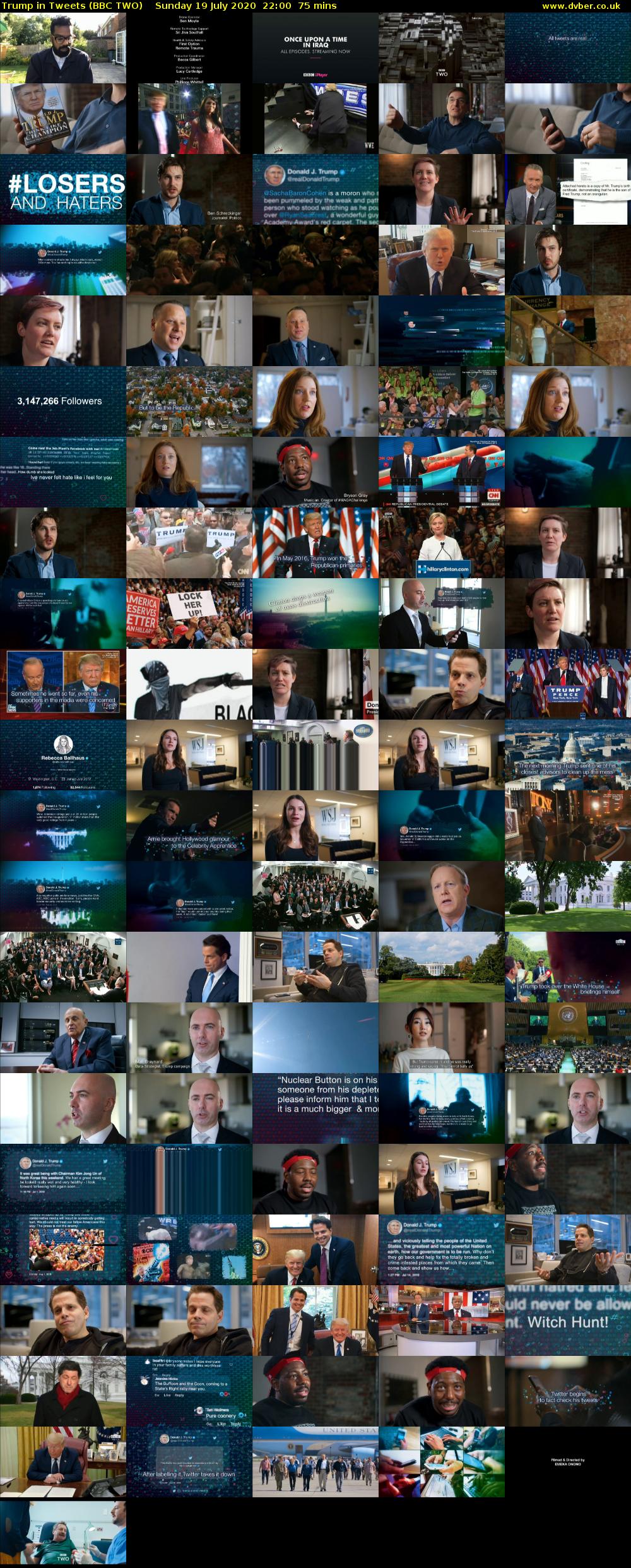 Trump in Tweets (BBC TWO) Sunday 19 July 2020 22:00 - 23:15