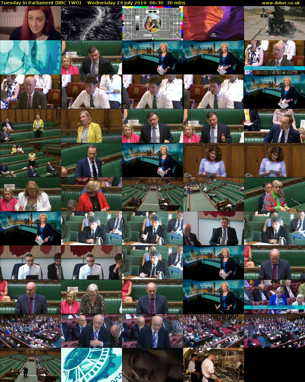 Tuesday in Parliament (BBC TWO) Wednesday 24 July 2019 06:30 - 07:00