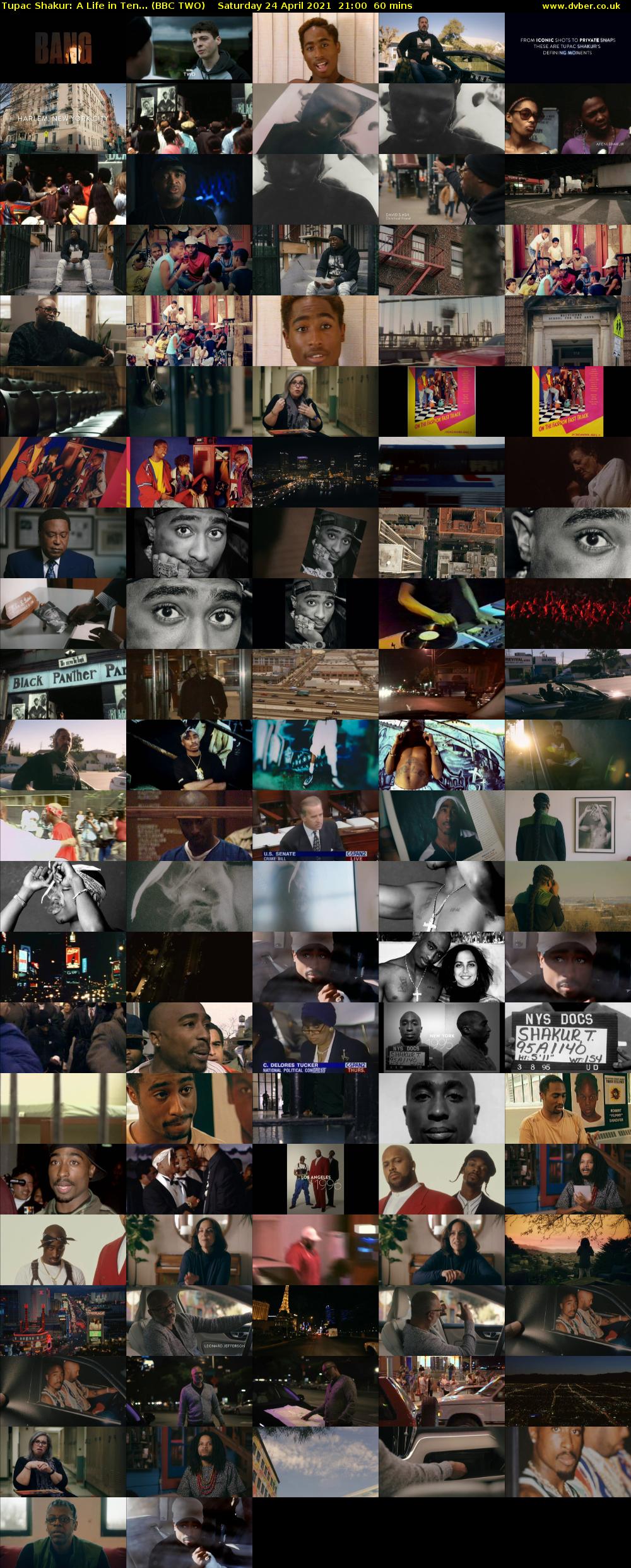 Tupac Shakur: A Life in Ten... (BBC TWO) Saturday 24 April 2021 21:00 - 22:00