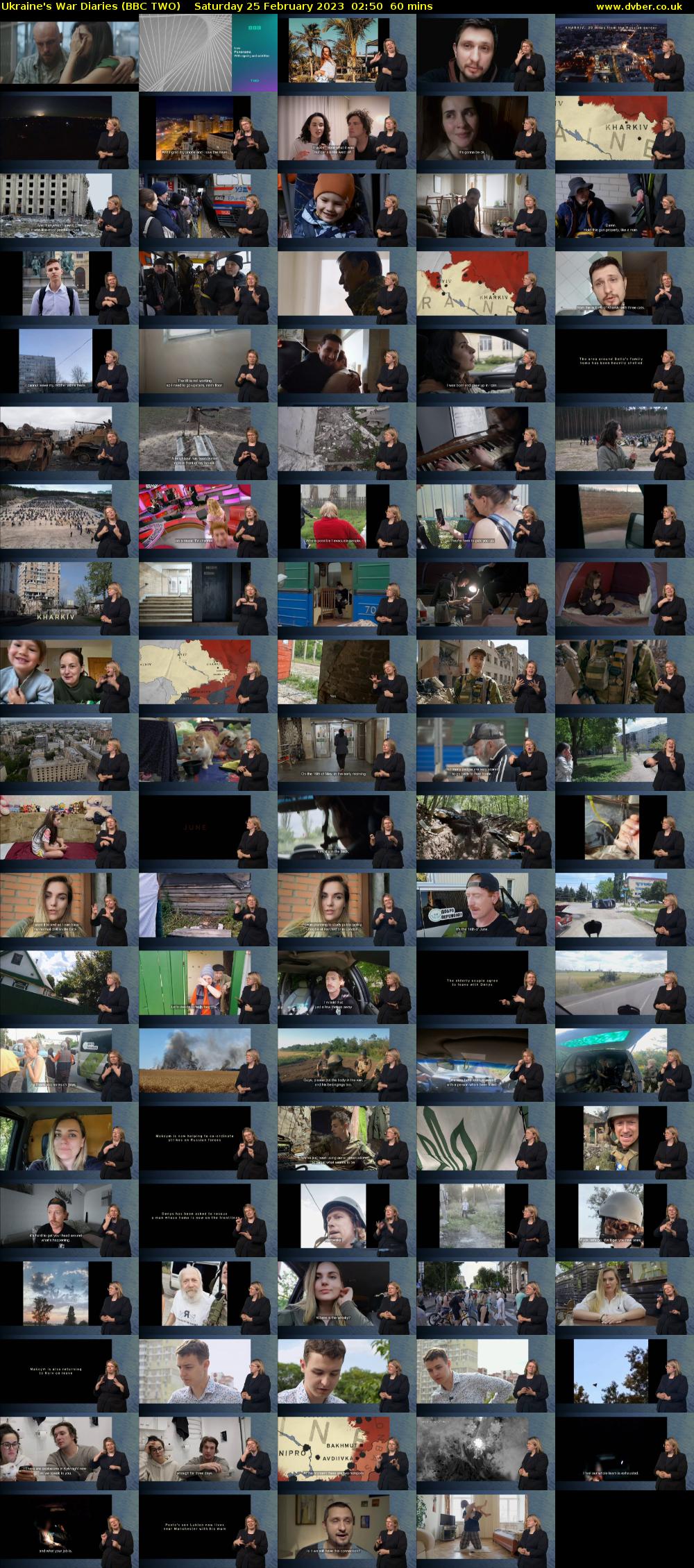 Ukraine's War Diaries (BBC TWO) Saturday 25 February 2023 02:50 - 03:50