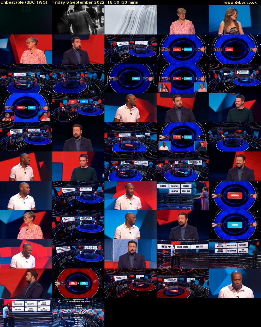 Unbeatable (BBC TWO) Friday 9 September 2022 18:30 - 19:00
