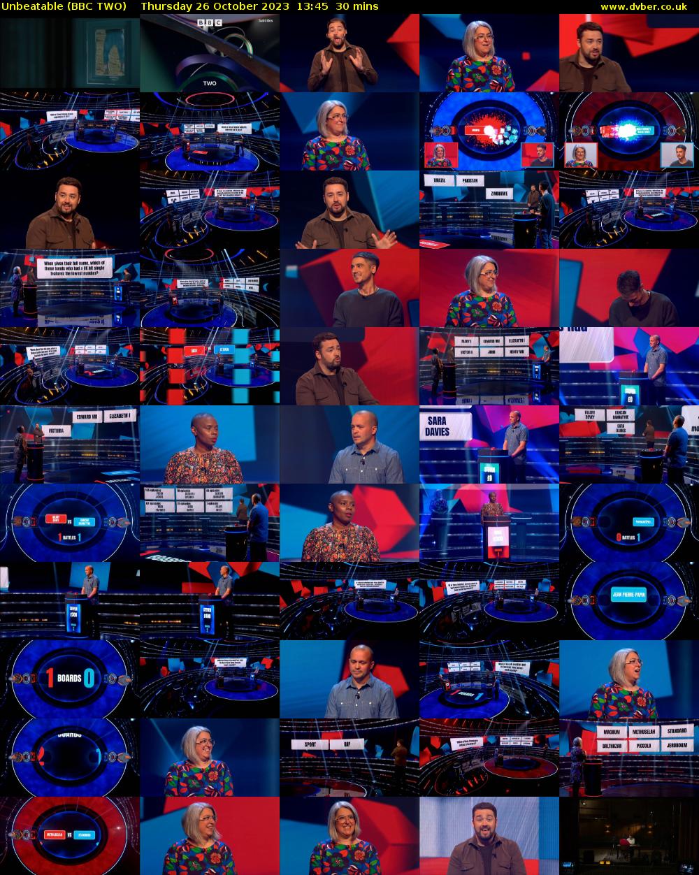 Unbeatable (BBC TWO) Thursday 26 October 2023 13:45 - 14:15