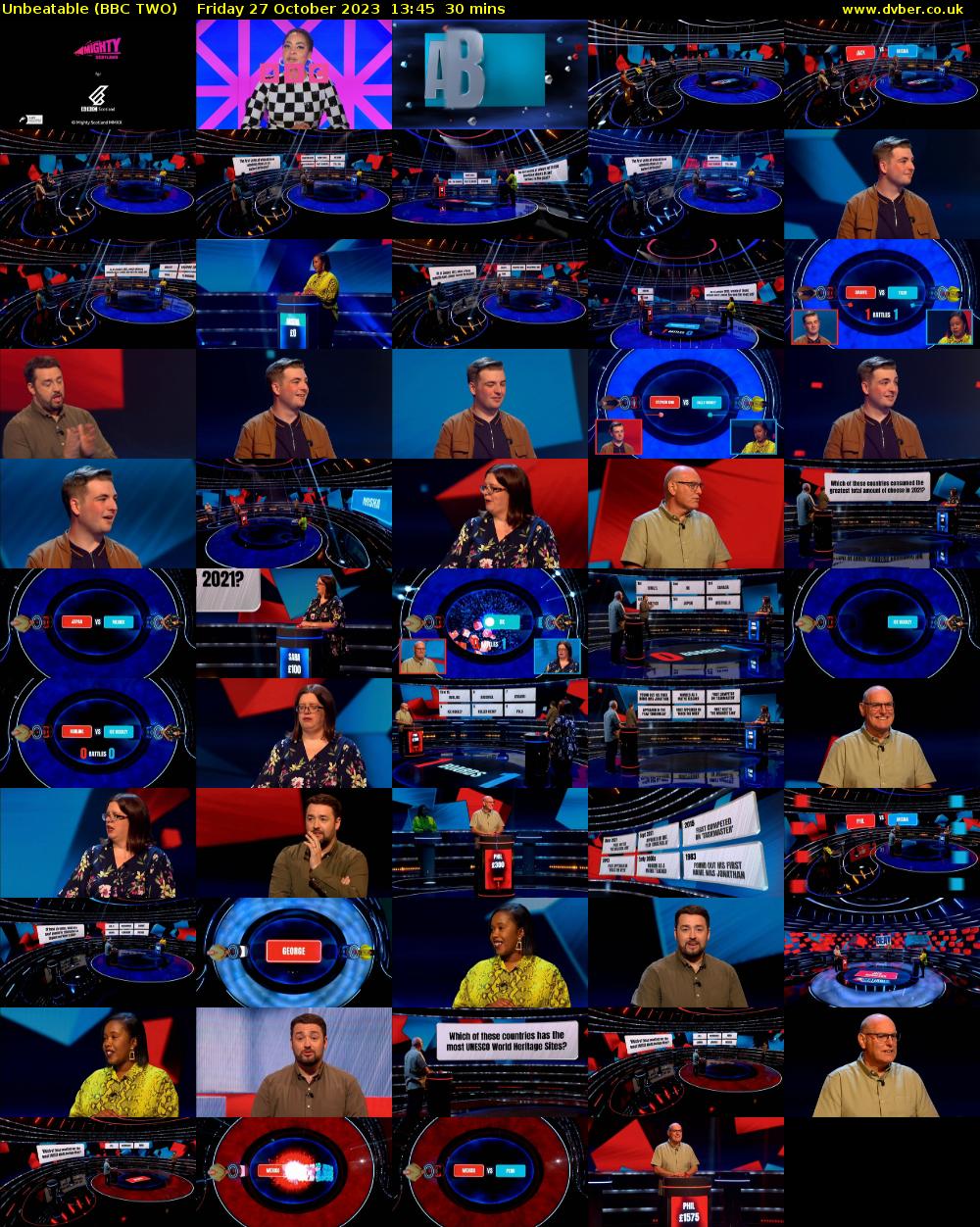 Unbeatable (BBC TWO) Friday 27 October 2023 13:45 - 14:15