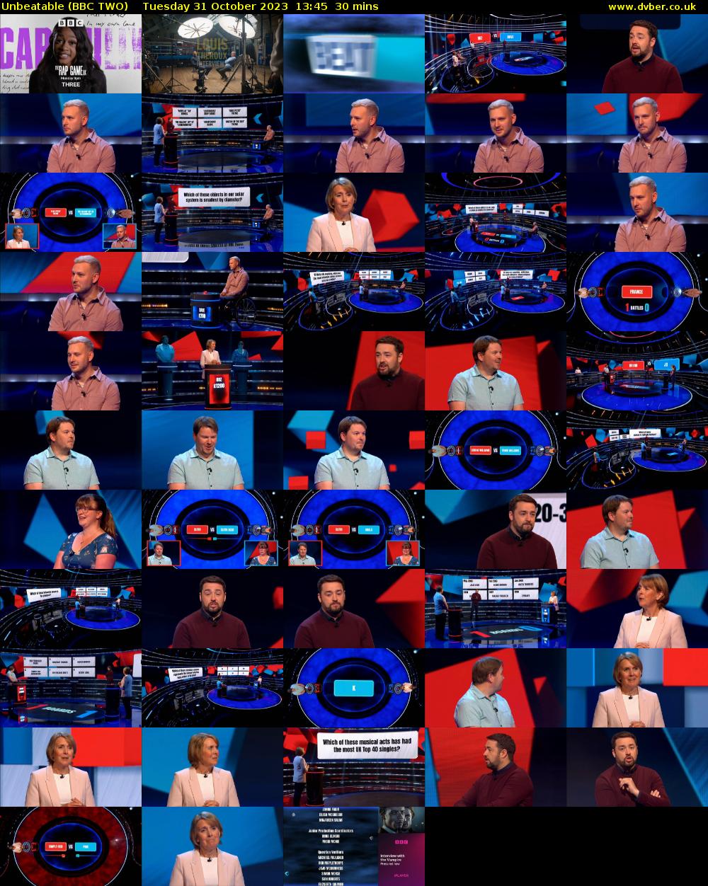 Unbeatable (BBC TWO) Tuesday 31 October 2023 13:45 - 14:15