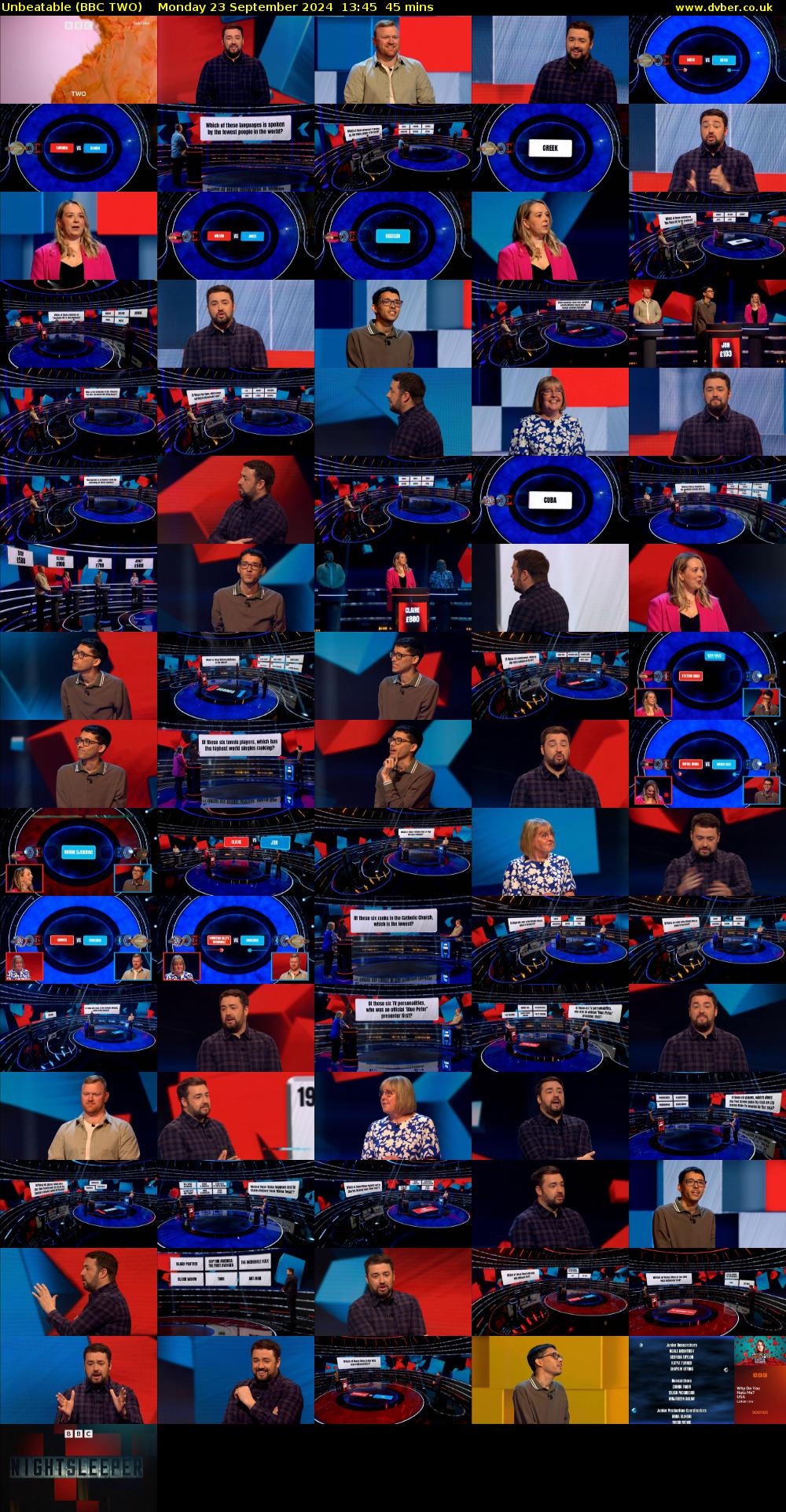 Unbeatable (BBC TWO) Monday 23 September 2024 13:45 - 14:30