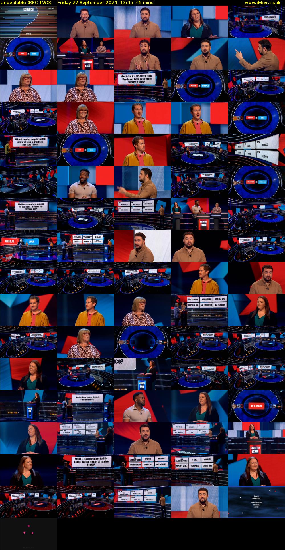 Unbeatable (BBC TWO) Friday 27 September 2024 13:45 - 14:30