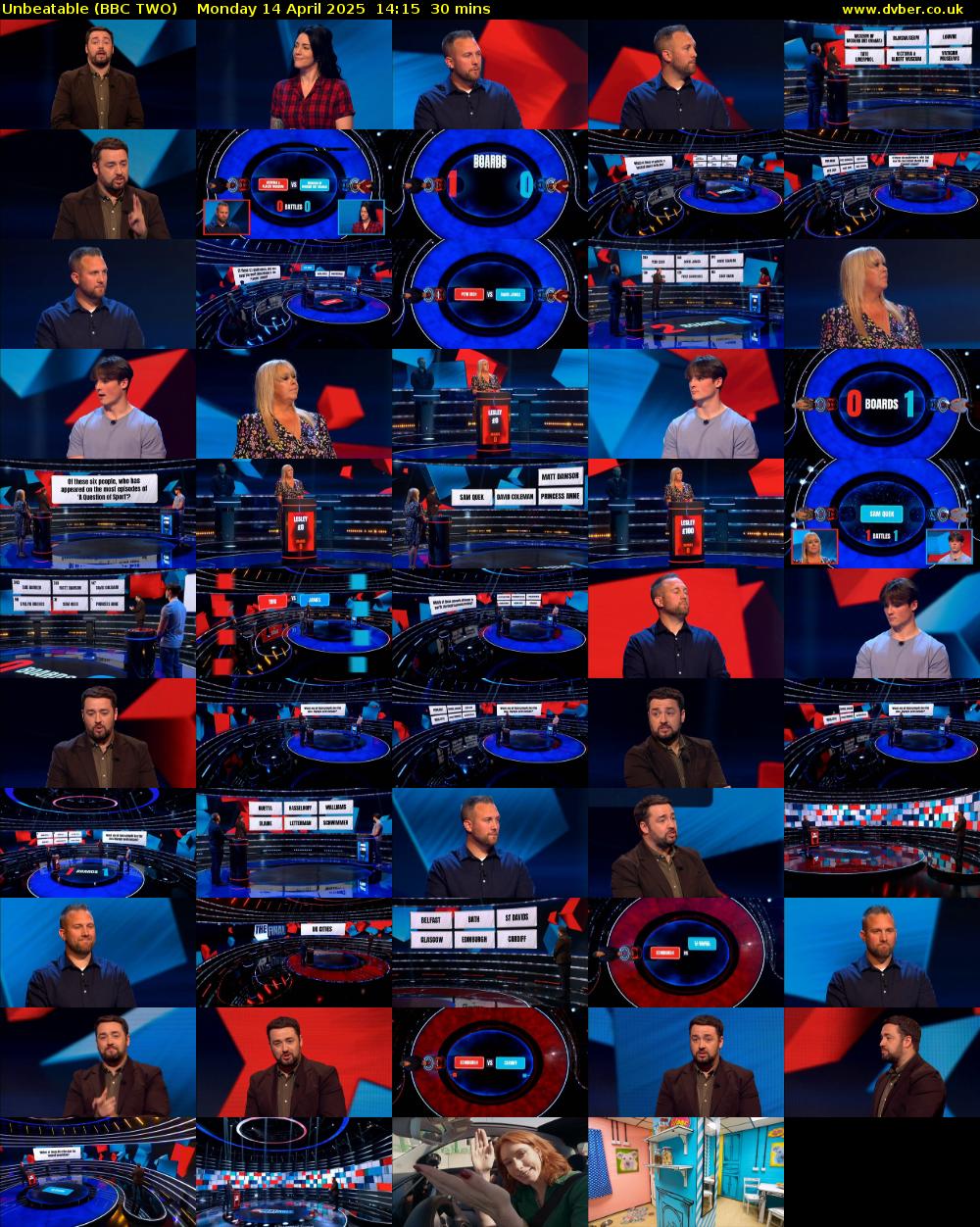 Unbeatable (BBC TWO) Monday 14 April 2025 14:15 - 14:45