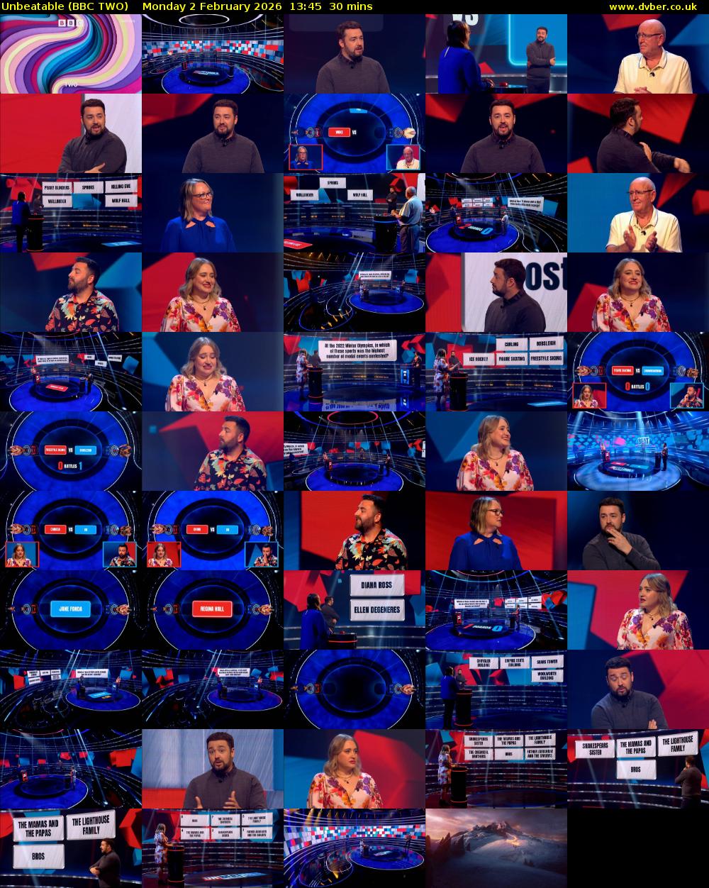 Unbeatable (BBC TWO) Monday 2 February 2026 13:45 - 14:15