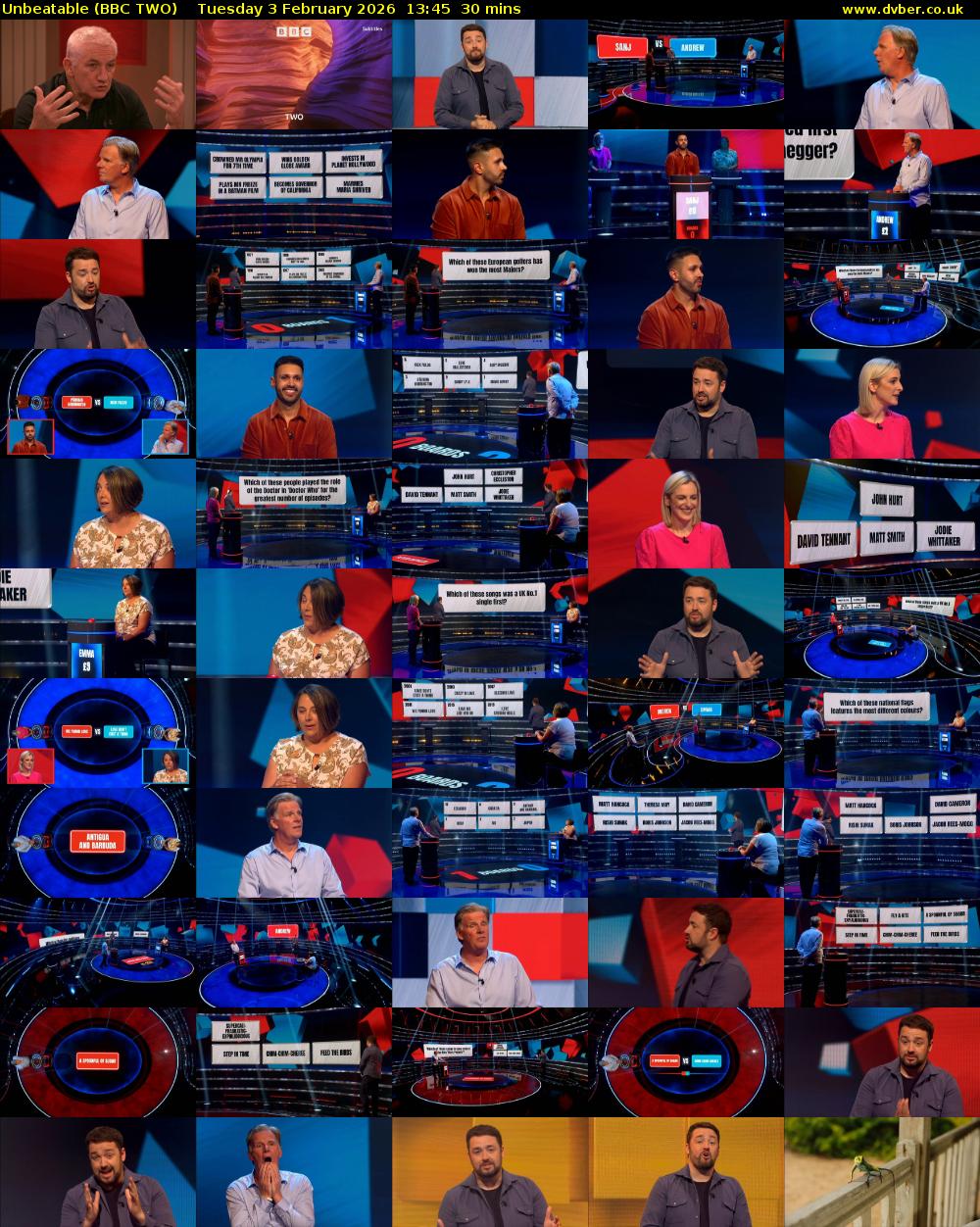 Unbeatable (BBC TWO) Tuesday 3 February 2026 13:45 - 14:15