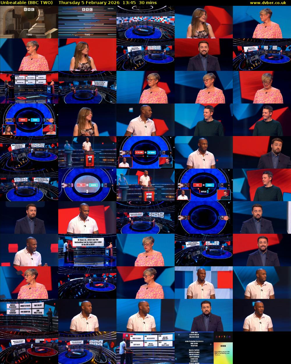 Unbeatable (BBC TWO) Thursday 5 February 2026 13:45 - 14:15