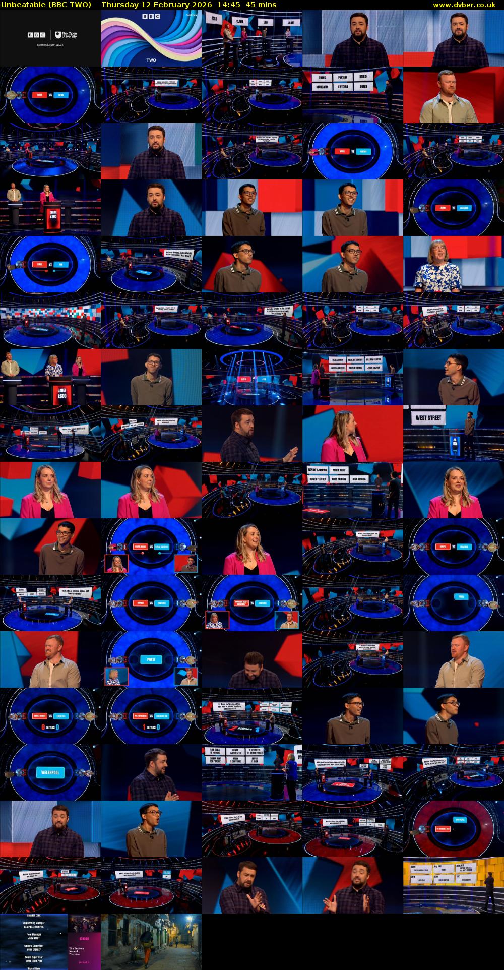 Unbeatable (BBC TWO) Thursday 12 February 2026 14:45 - 15:30