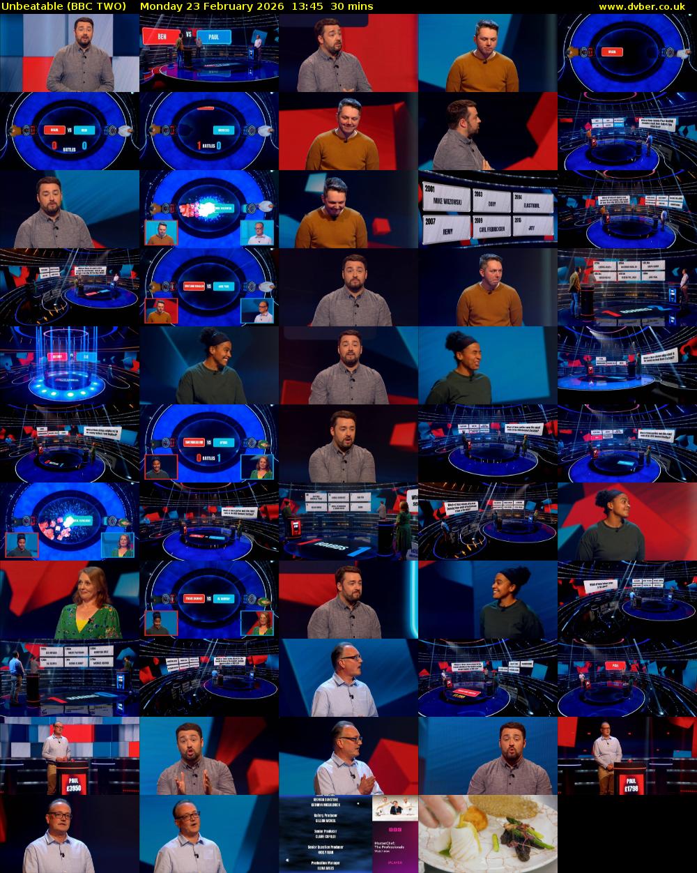 Unbeatable (BBC TWO) Monday 23 February 2026 13:45 - 14:15