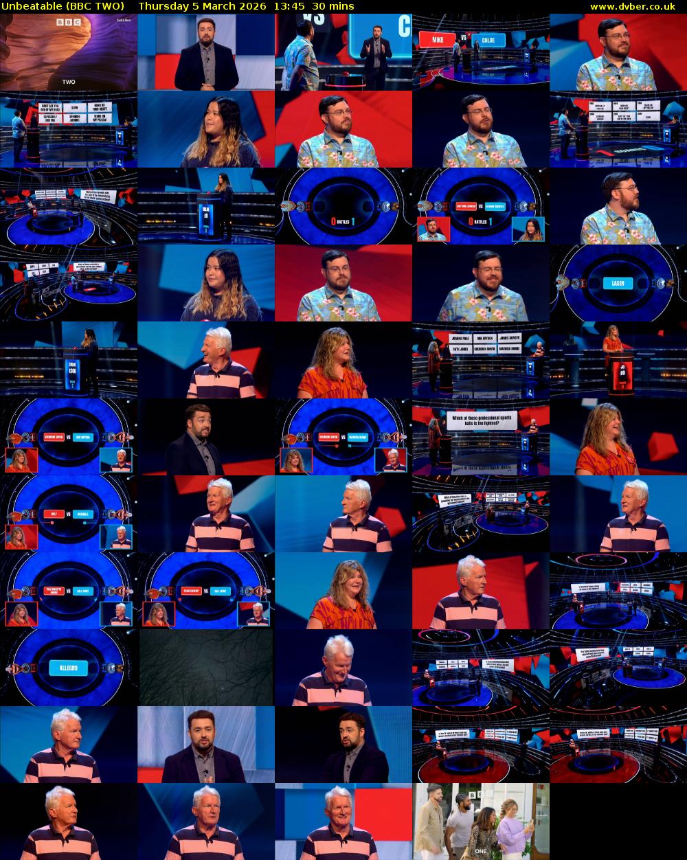 Unbeatable (BBC TWO) Thursday 5 March 2026 13:45 - 14:15