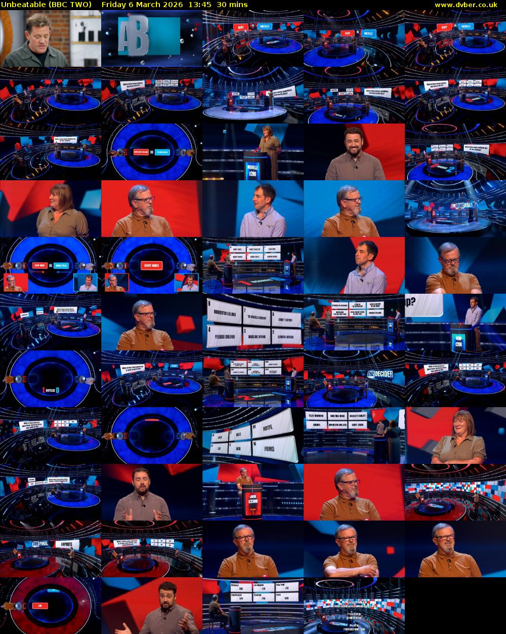 Unbeatable (BBC TWO) Friday 6 March 2026 13:45 - 14:15