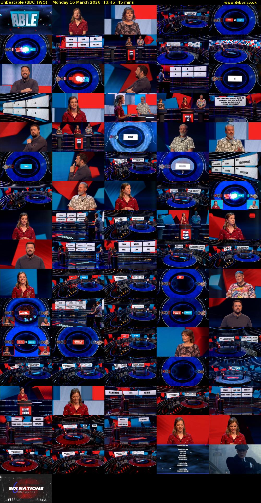 Unbeatable (BBC TWO) Monday 16 March 2026 13:45 - 14:30
