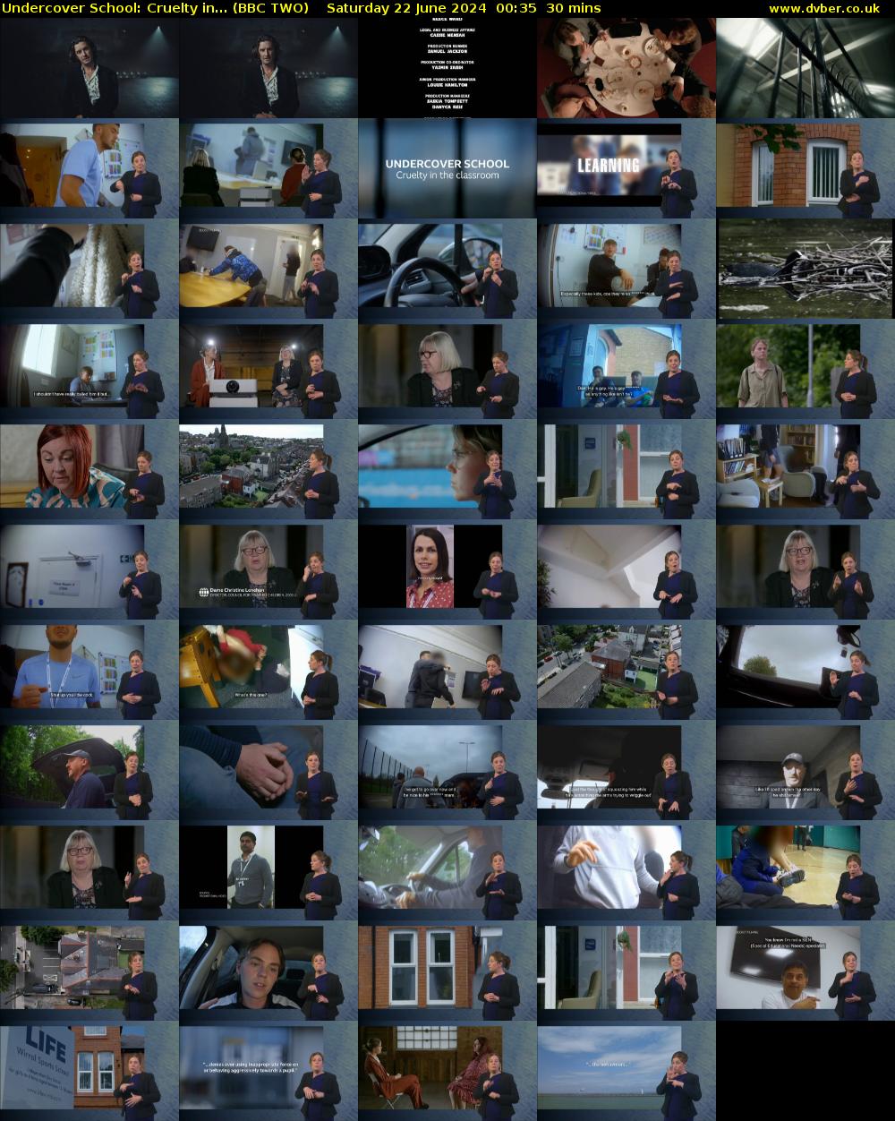Undercover School: Cruelty in... (BBC TWO) Saturday 22 June 2024 00:35 - 01:05