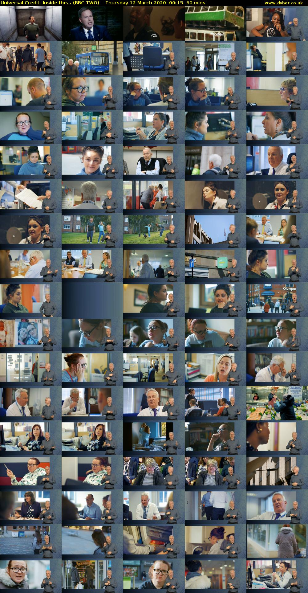 Universal Credit: Inside the... (BBC TWO) Thursday 12 March 2020 00:15 - 01:15