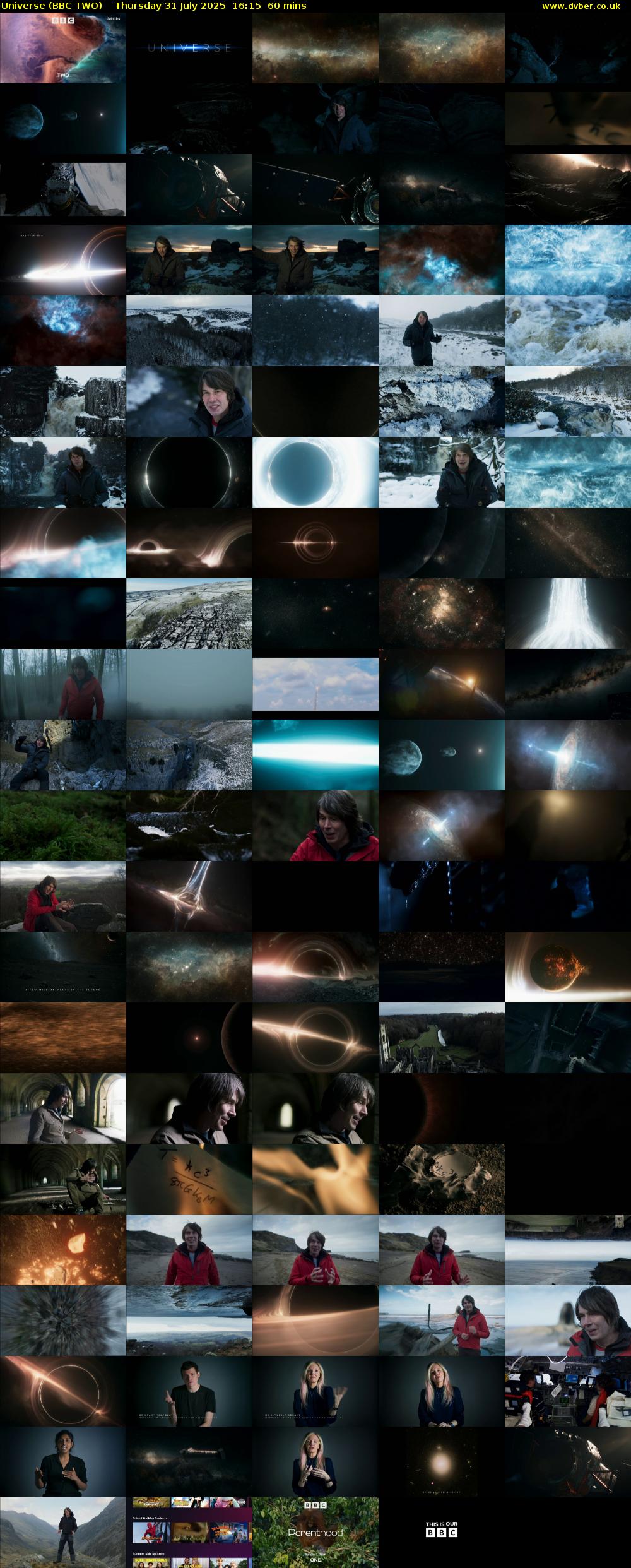 Universe (BBC TWO) Thursday 31 July 2025 16:15 - 17:15