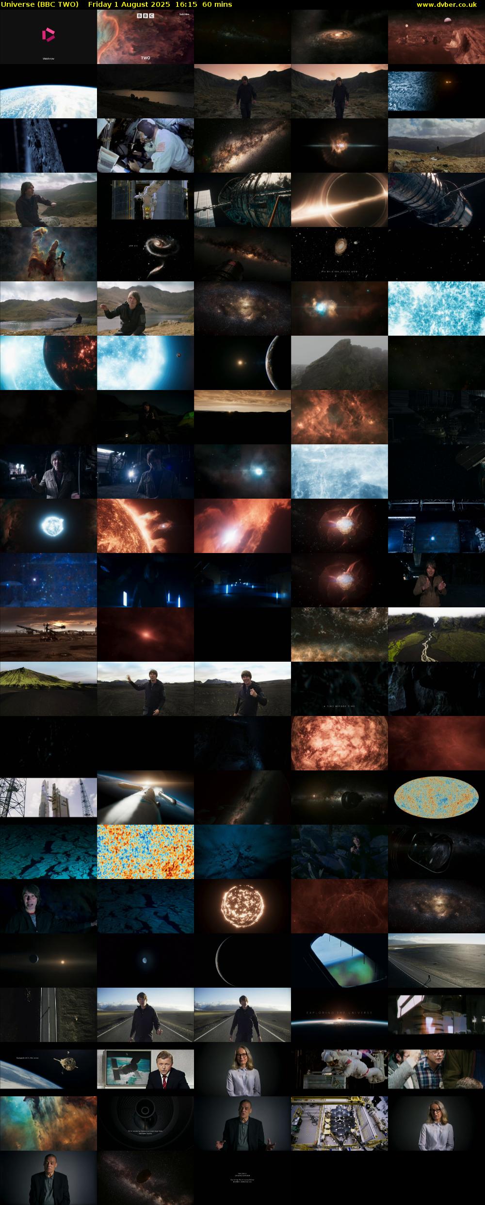 Universe (BBC TWO) Friday 1 August 2025 16:15 - 17:15