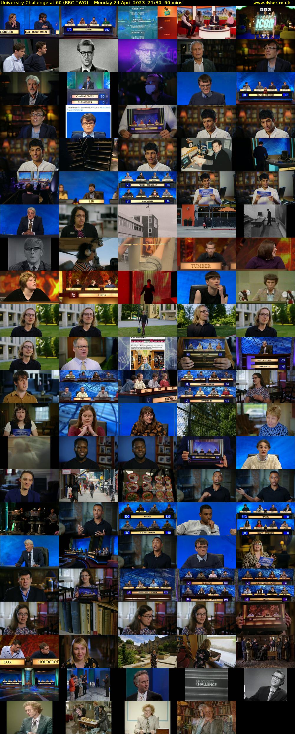 University Challenge at 60 (BBC TWO) Monday 24 April 2023 21:30 - 22:30