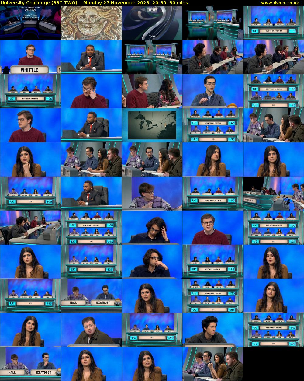 University Challenge (BBC TWO) Monday 27 November 2023 20:30 - 21:00