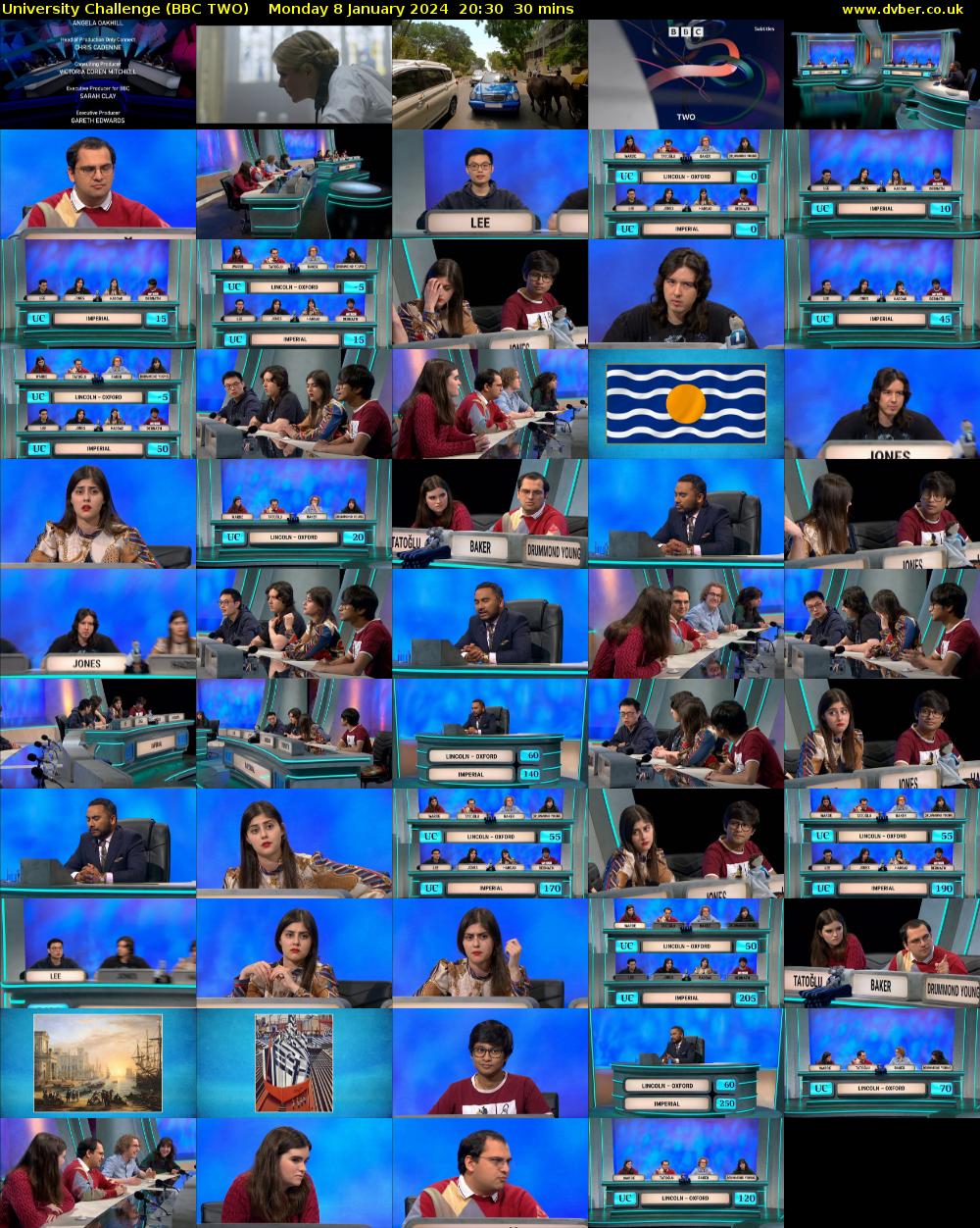 University Challenge (BBC TWO) Monday 8 January 2024 20:30 - 21:00