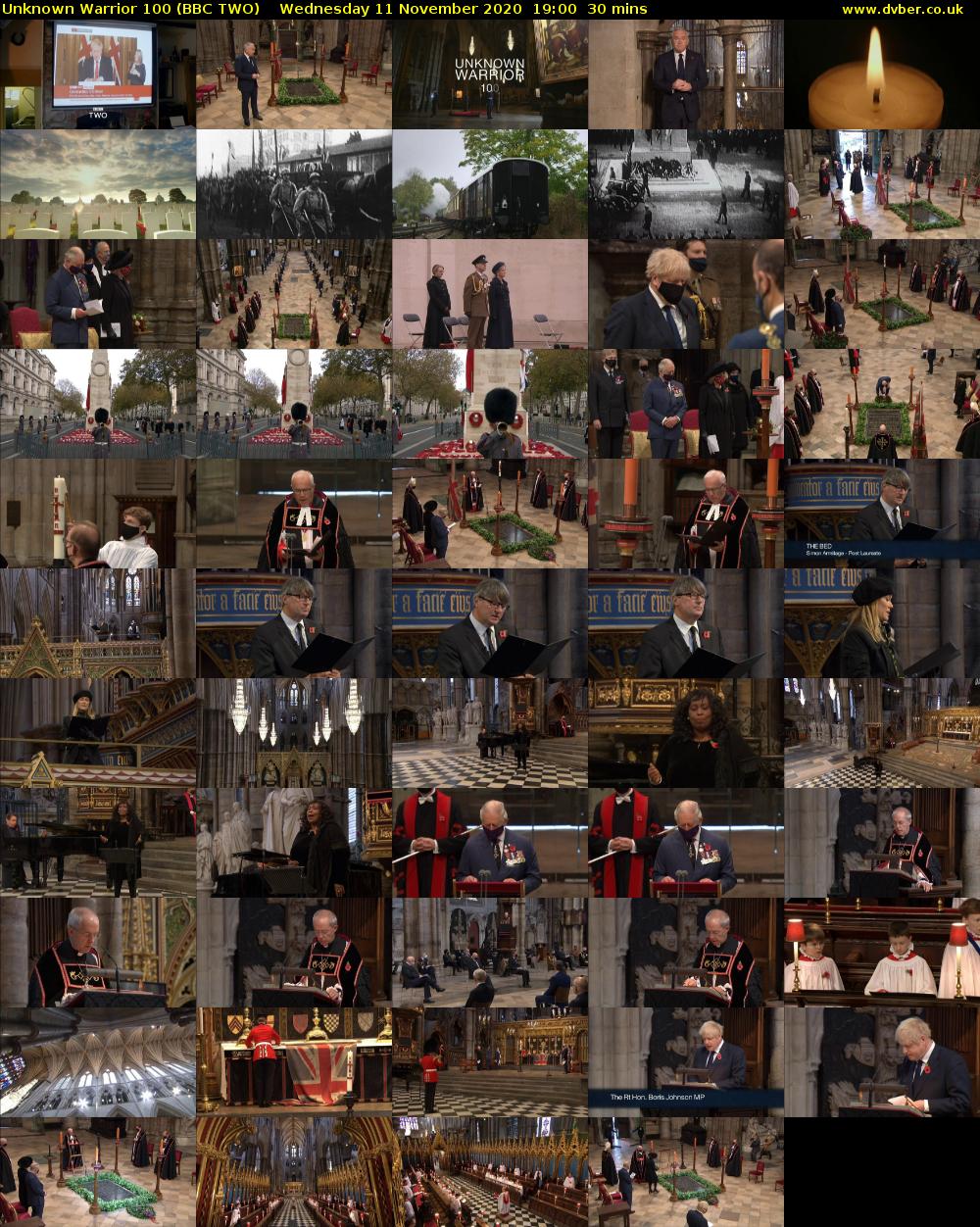 Unknown Warrior 100 (BBC TWO) Wednesday 11 November 2020 19:00 - 19:30