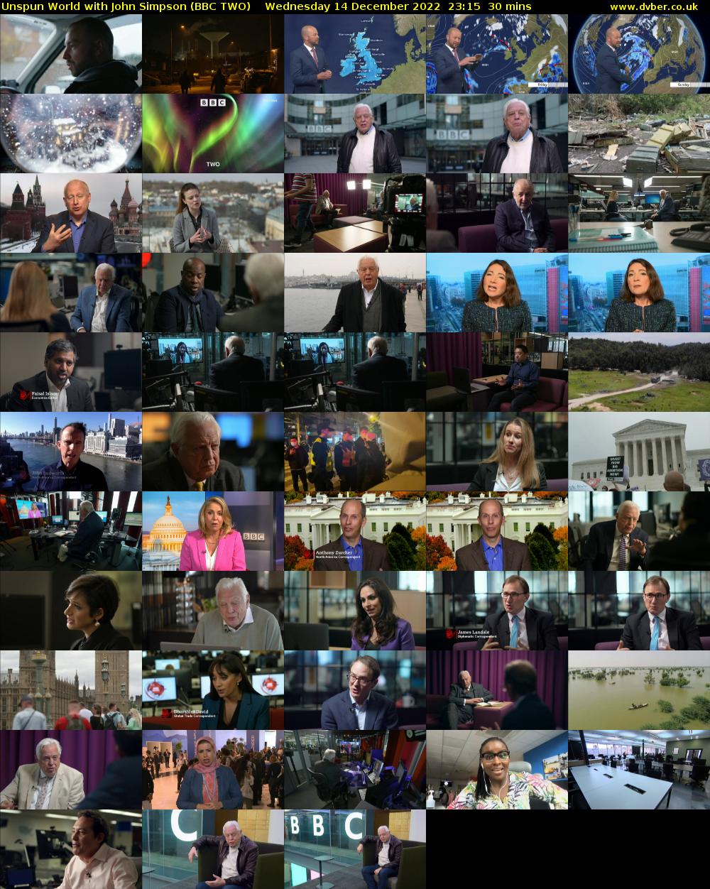 Unspun World with John Simpson (BBC TWO) Wednesday 14 December 2022 23:15 - 23:45