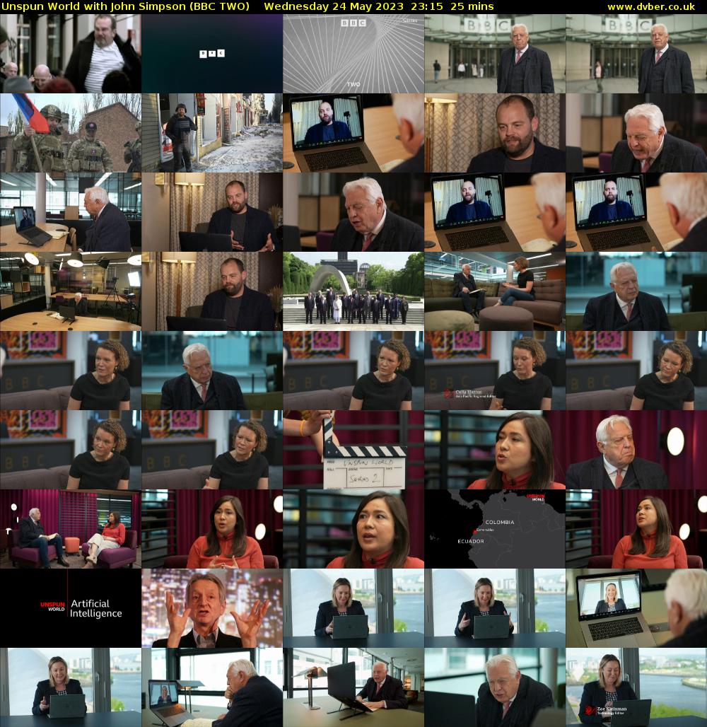 Unspun World with John Simpson (BBC TWO) Wednesday 24 May 2023 23:15 - 23:40
