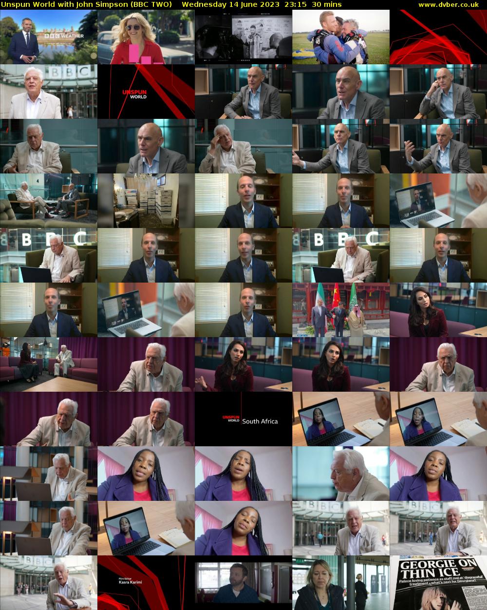 Unspun World with John Simpson (BBC TWO) Wednesday 14 June 2023 23:15 - 23:45