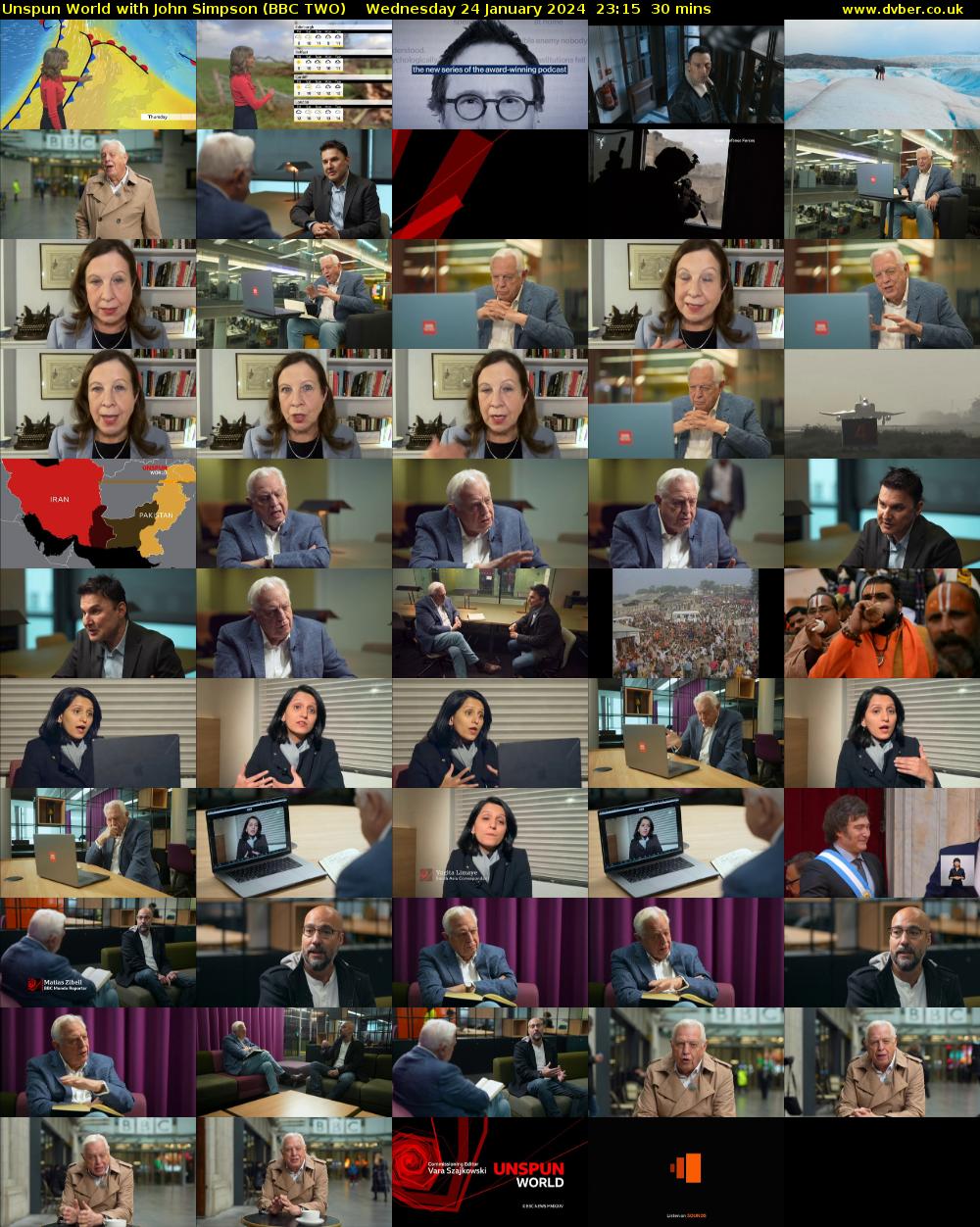 Unspun World with John Simpson (BBC TWO) Wednesday 24 January 2024 23:15 - 23:45