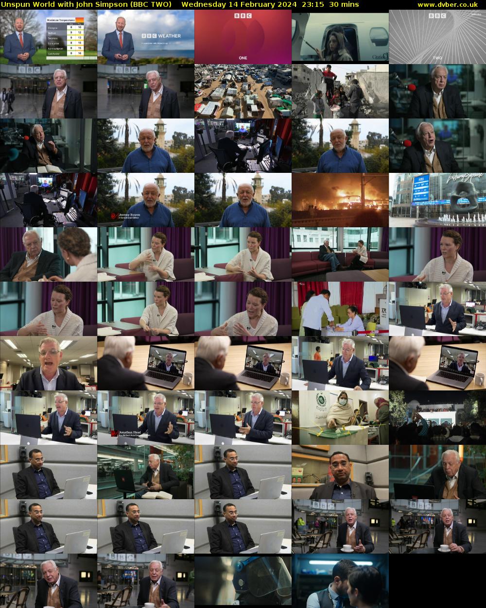 Unspun World with John Simpson (BBC TWO) Wednesday 14 February 2024 23:15 - 23:45