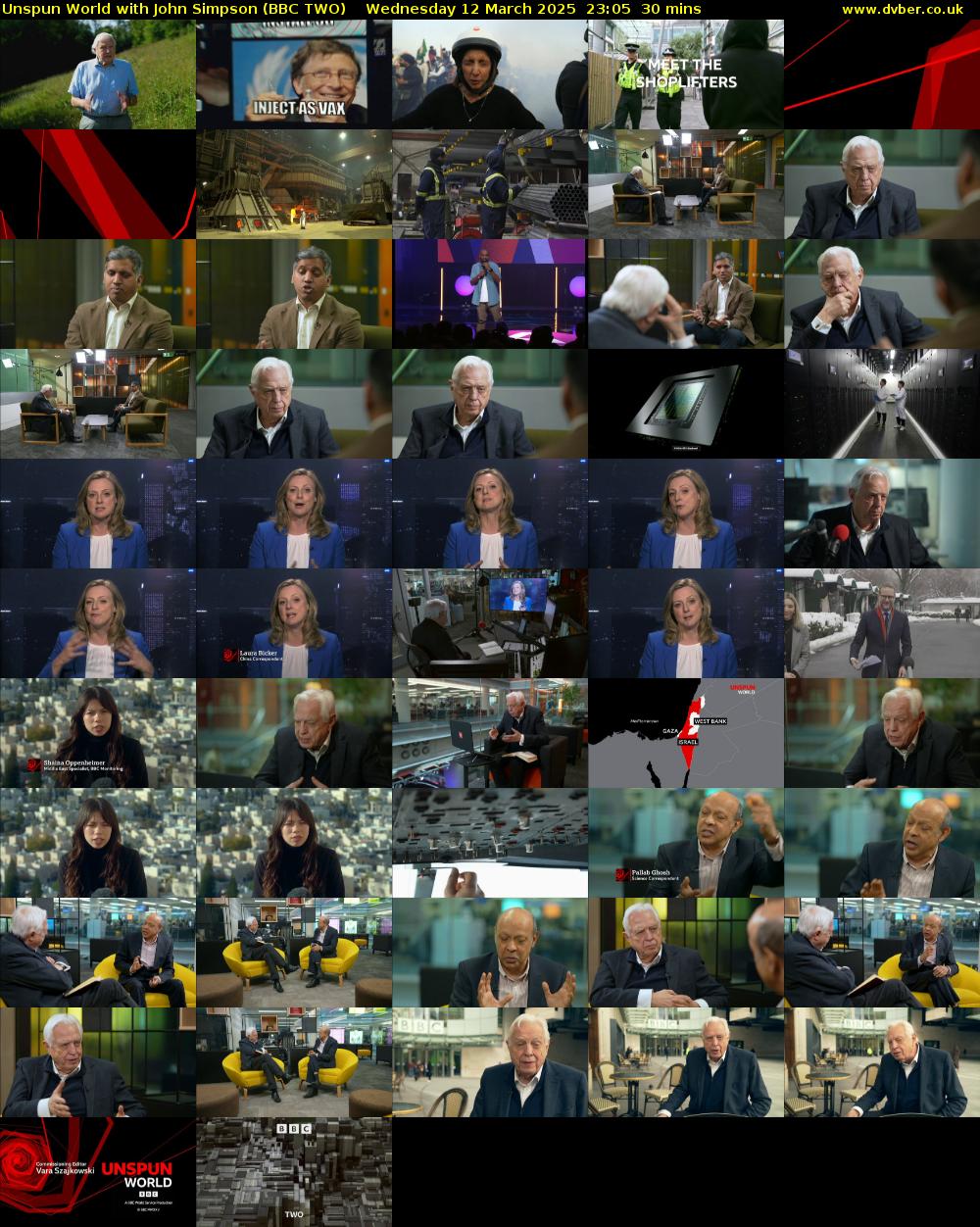 Unspun World with John Simpson (BBC TWO) Wednesday 12 March 2025 23:05 - 23:35