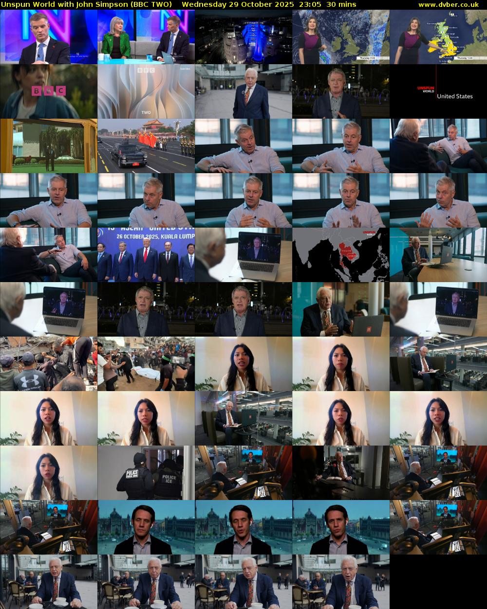 Unspun World with John Simpson (BBC TWO) Wednesday 29 October 2025 23:05 - 23:35