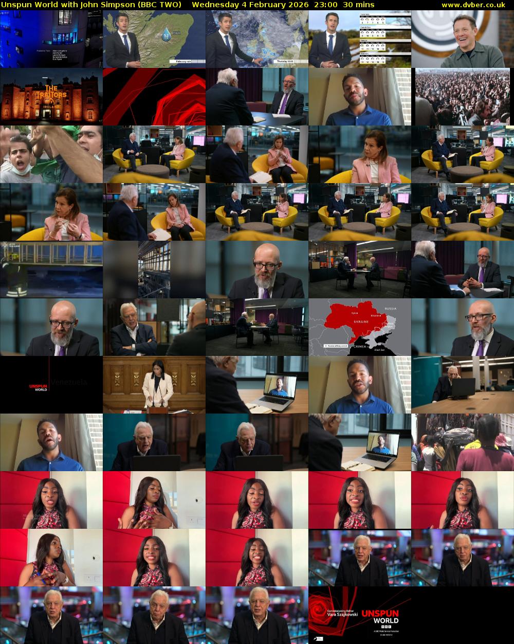 Unspun World with John Simpson (BBC TWO) Wednesday 4 February 2026 23:00 - 23:30