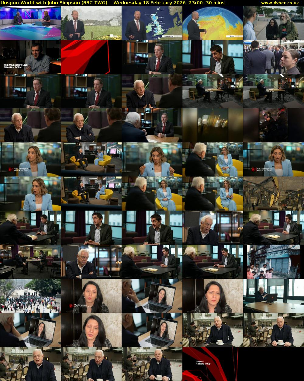 Unspun World with John Simpson (BBC TWO) Wednesday 18 February 2026 23:00 - 23:30